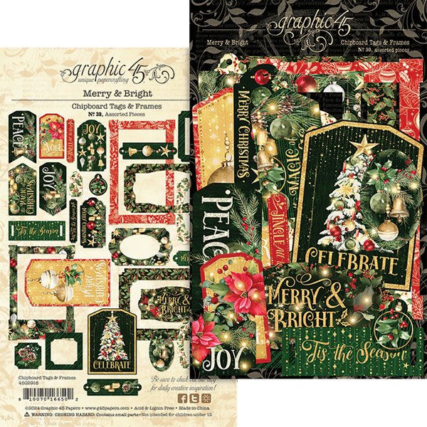 Merry & Bright Chipboard Tags & Frames