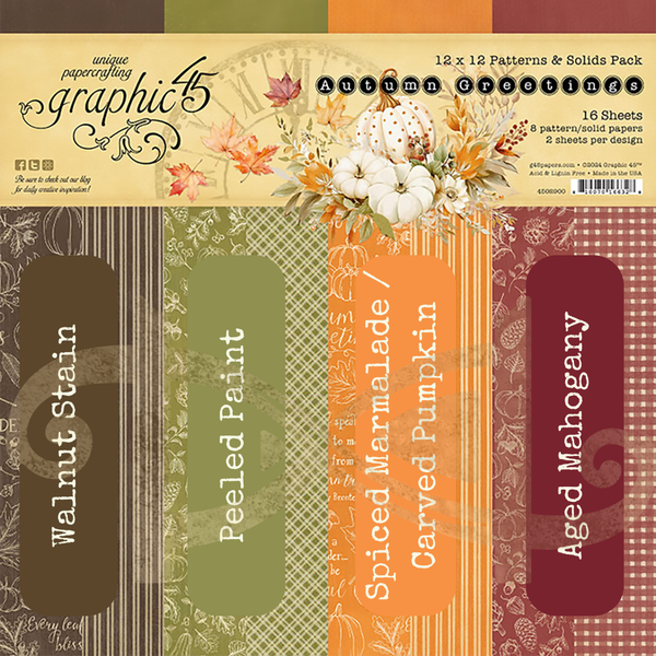 Autumn Greetings 12x12 Solids and Patterns Pack