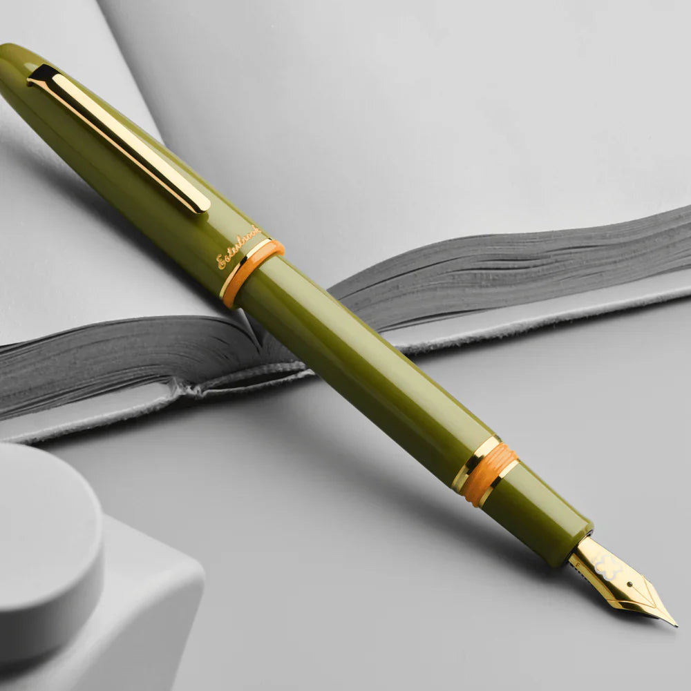 Quirky Leaf Estie Fountain Pen | Push Button Piston | Gold Trim