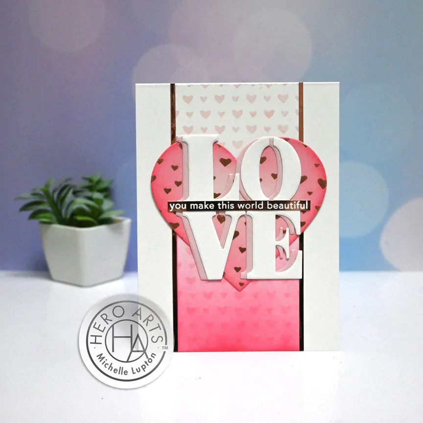 Hearts A2 Background Glimmer Hot Foil Plate