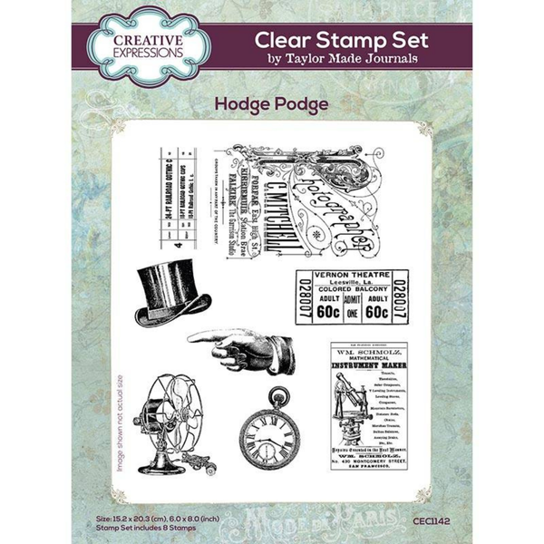 Hodge Podge 6x8 Clear Stamp Set | Taylor Made Journals