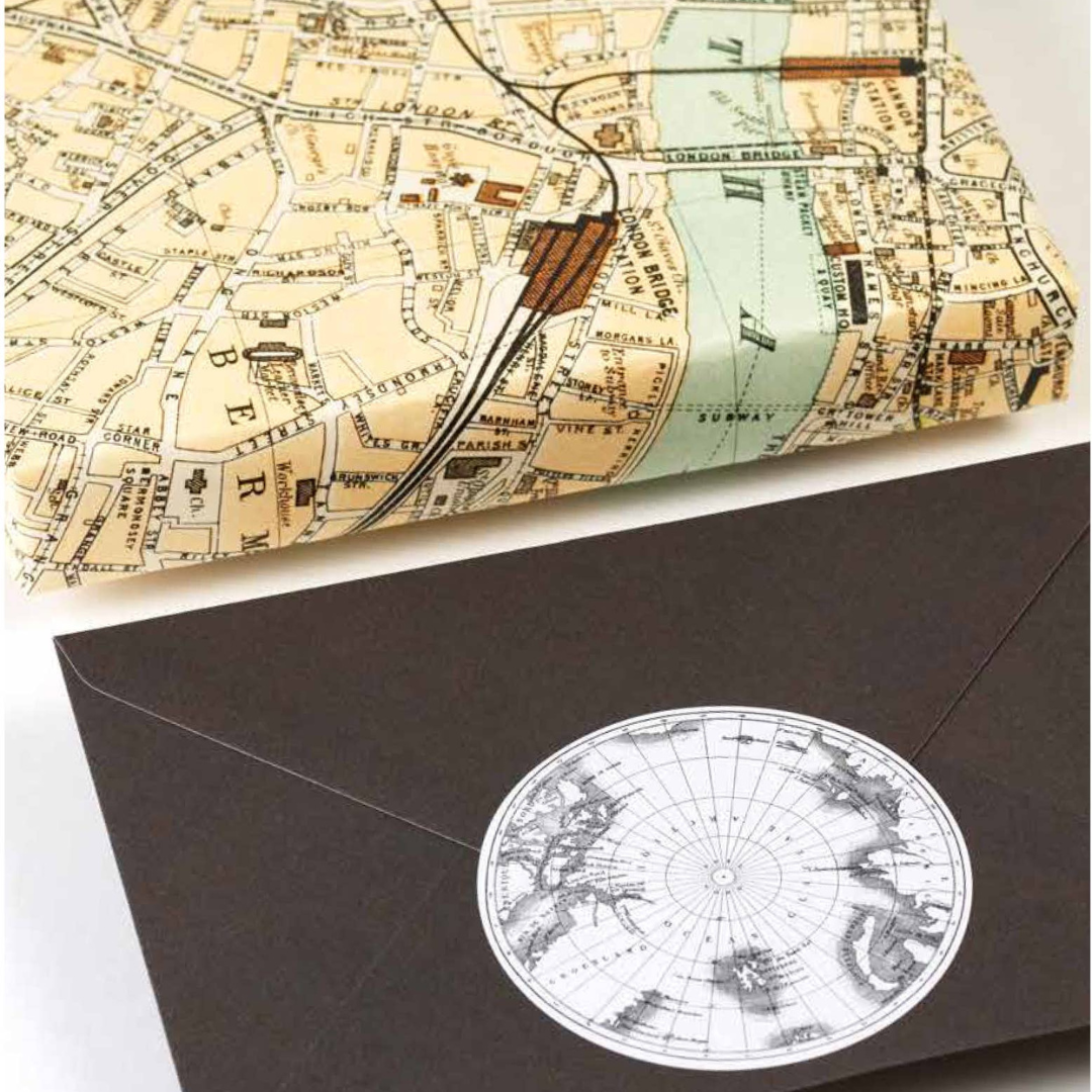 Historical Maps Label Sticker & Tape Book