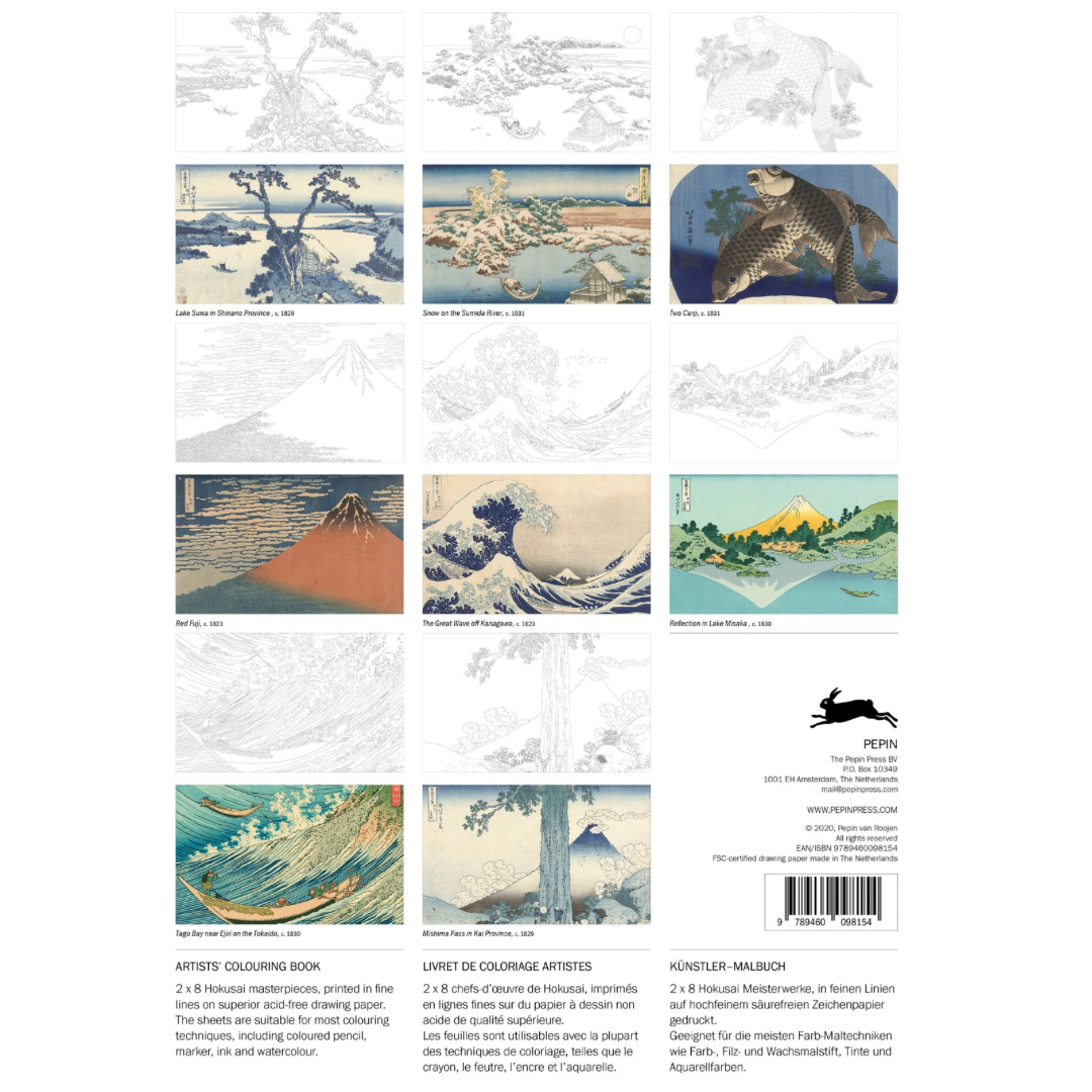 Hokusai Artists' Colouring Book