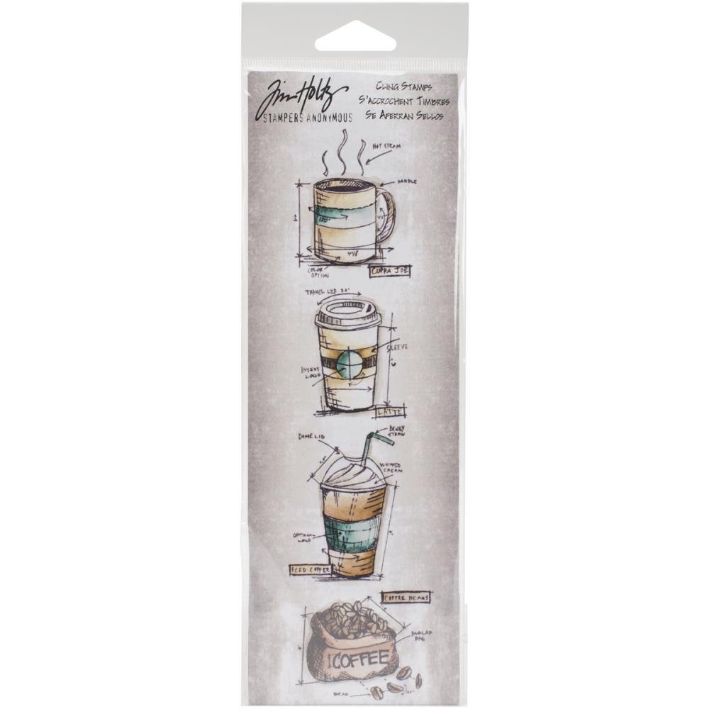 Fresh Brewed Blueprint Strip Stamps | Tim Holtz