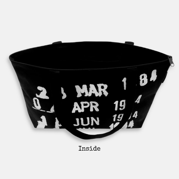 Library Stamp Zippered Market Tote