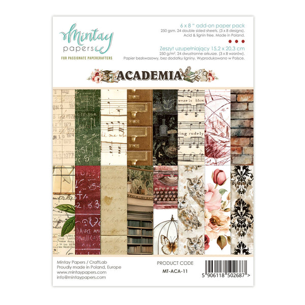 Academia 6x8 Double-Sided Add-On Paper Collection {coming soon!}