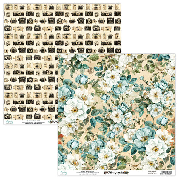 Camera Collection/Floral 12x12 Scrapbook Paper | Photographer {coming soon!}