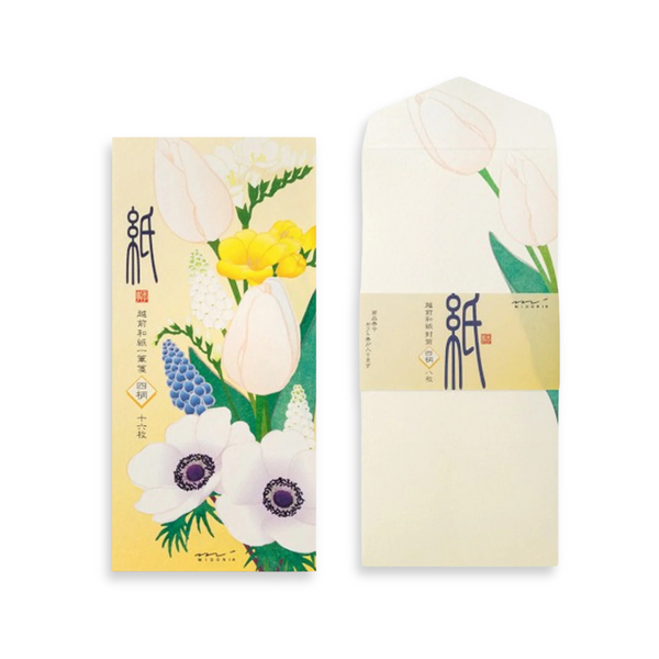 Spring Flowers Memo Letter Pad + Envelopes