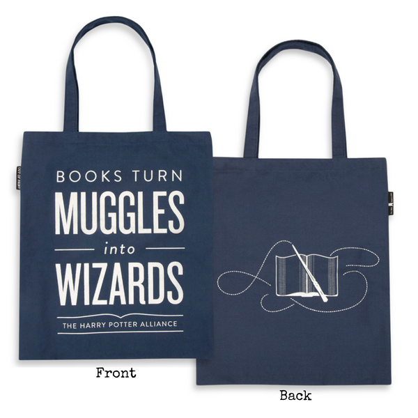 Books Turn Muggles into Wizards Canvas Tote Bag