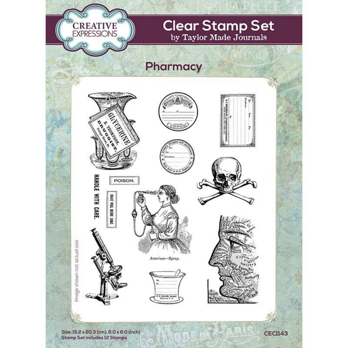 Pharmacy 6x8 Clear Stamp Set | Taylor Made Journals