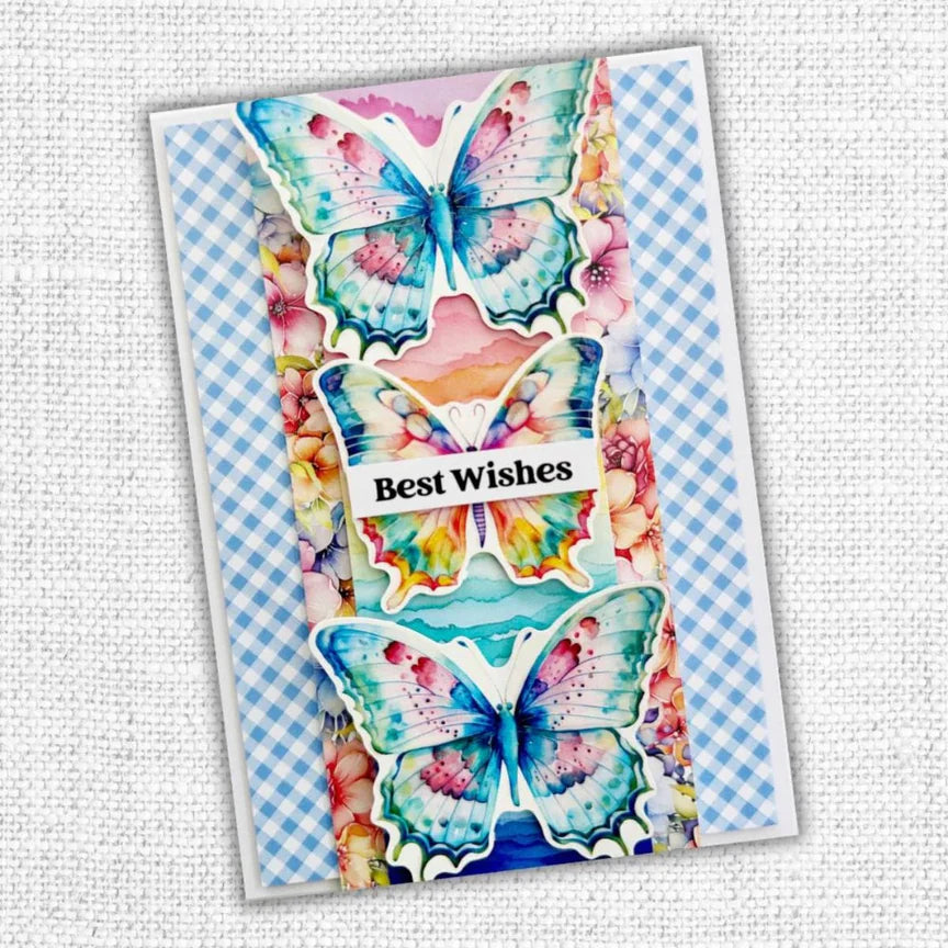 Rainbow Garden Butterflies Embossed Die Cuts