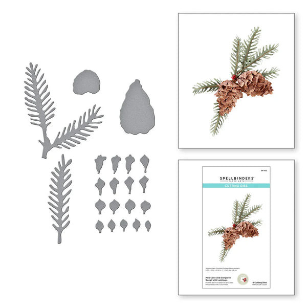 Pine Cone + Evergreen Bough Etched Die Set |  Susan's Holiday Flora Collection by Susan Tierney-Cockburn