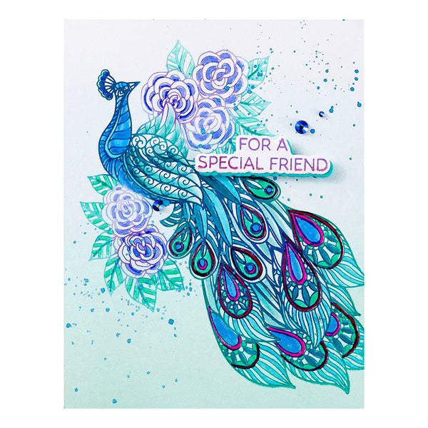 Elegant Peacock Press Plate + Die Set {BetterPress} | Peacock Paradise by Dawn Bibby