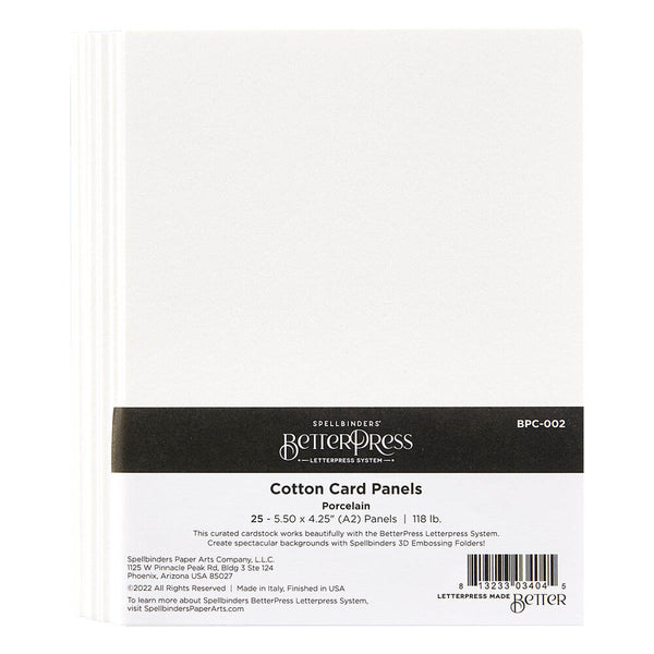 Porcelain A2 BetterPress Cotton Card Panels {25pk}