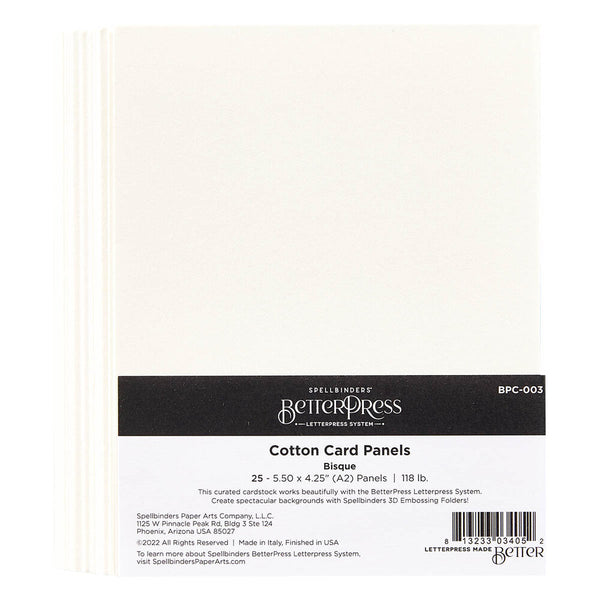 Bisque A2 BetterPress Cotton Card Panels {25pk}