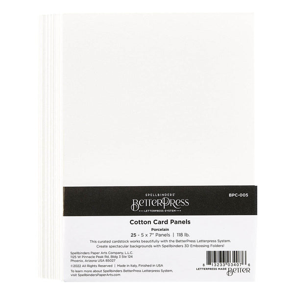 Porcelain A7 BetterPress Cotton Card Panels {25pk}