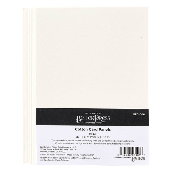 Bisque A7 BetterPress Cotton Card Panels {25pk}