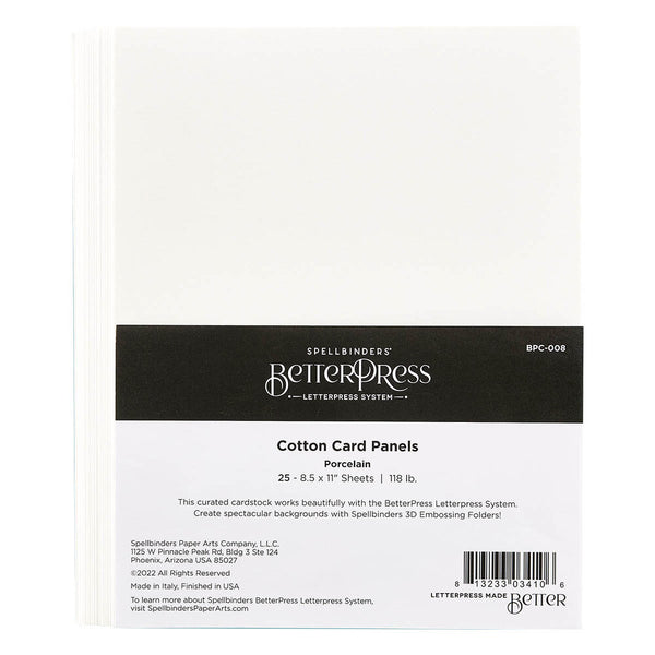 Porcelain 8.5x11 BetterPress Cotton Card Panels {25pk}