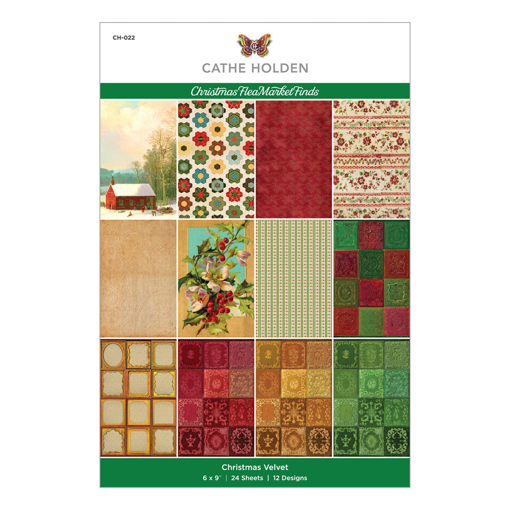 Christmas Velvet 6 x 9 Paper Pad | Christmas Flea Market Finds by Cathe Holden