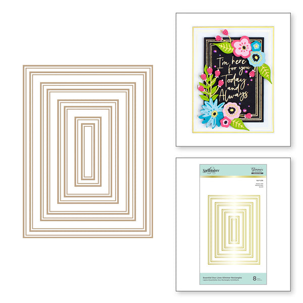 Duo Lines Rectangles Hot Foil Plate {Glimmer} | Essentials Collection