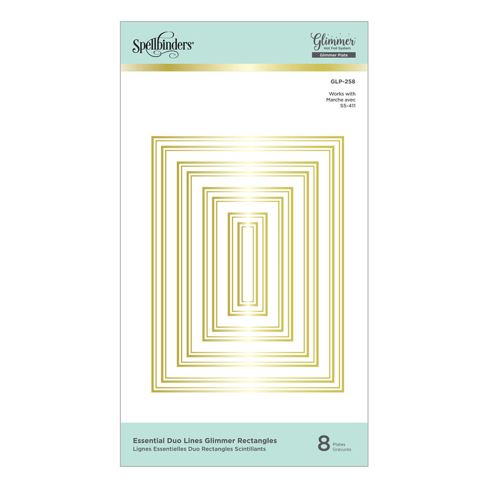 Duo Lines Rectangles Hot Foil Plate {Glimmer} | Essentials Collection