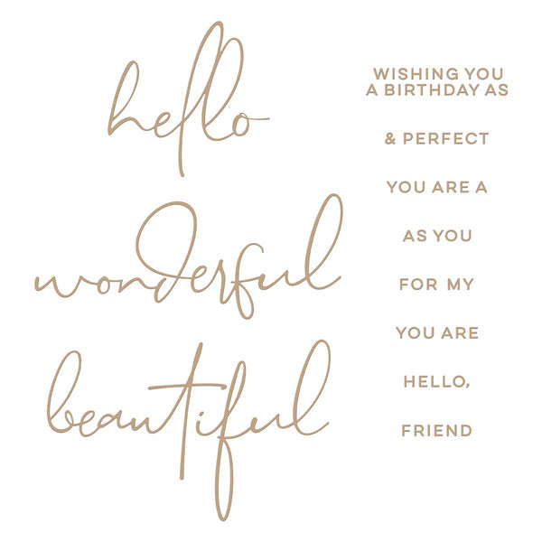 Hello, Friend Sentiments Hot Foil Plate {Glimmer} | Anemone Blooms Collection by Yana Smakula