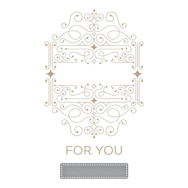 Four Petal Scroll Label Hot Foil Plate + Die Set {Glimmer} | Four Petal Collection