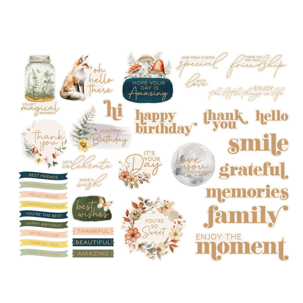 Woodland Tales Die Cut Sentiments