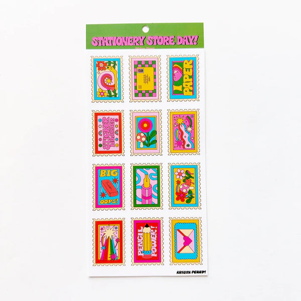 Stationery Store Day 2024 Stamp Pattern Sticker Sheet