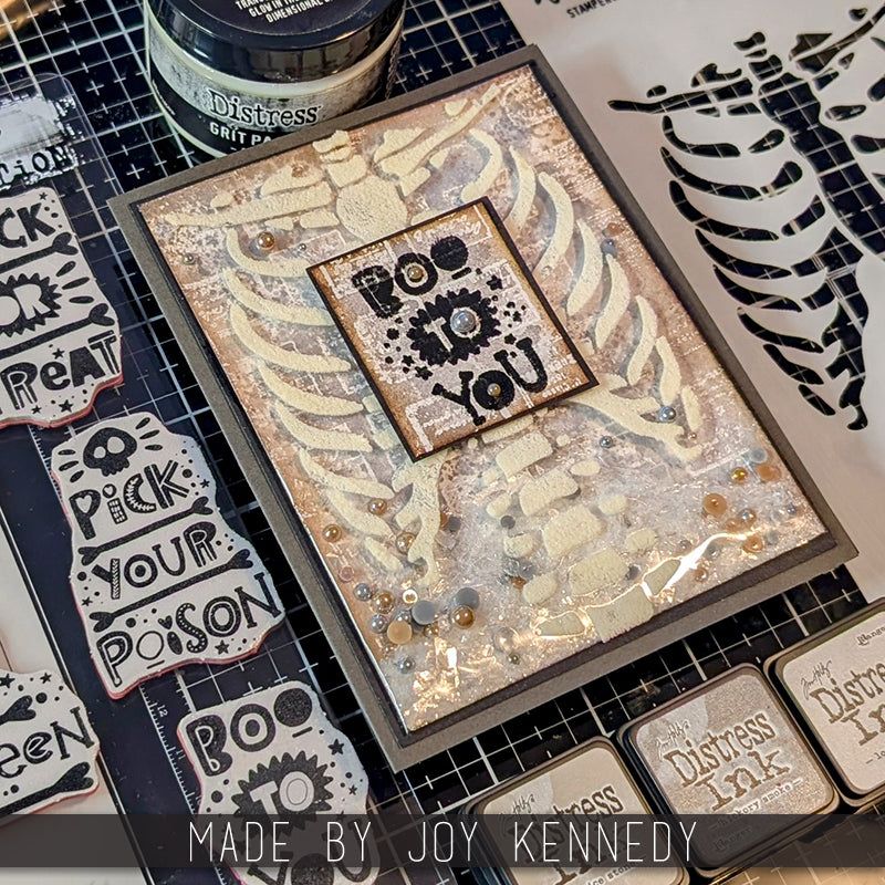 Bones Slimline (4x8.5) Layering Stencil {Halloween} | Tim Holtz