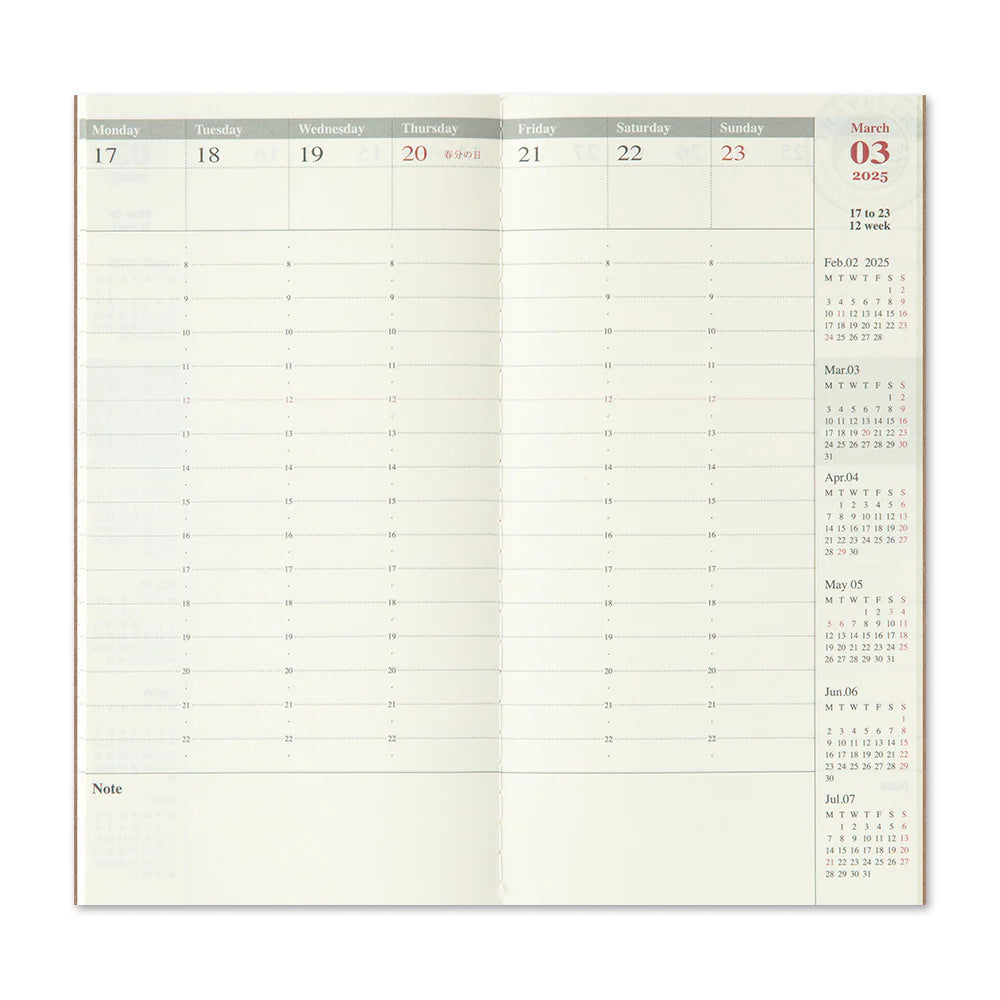 Dated Weekly Vertical 2025 Regular-Size {Limited Edition} | Traveler's Notebook {clearance}