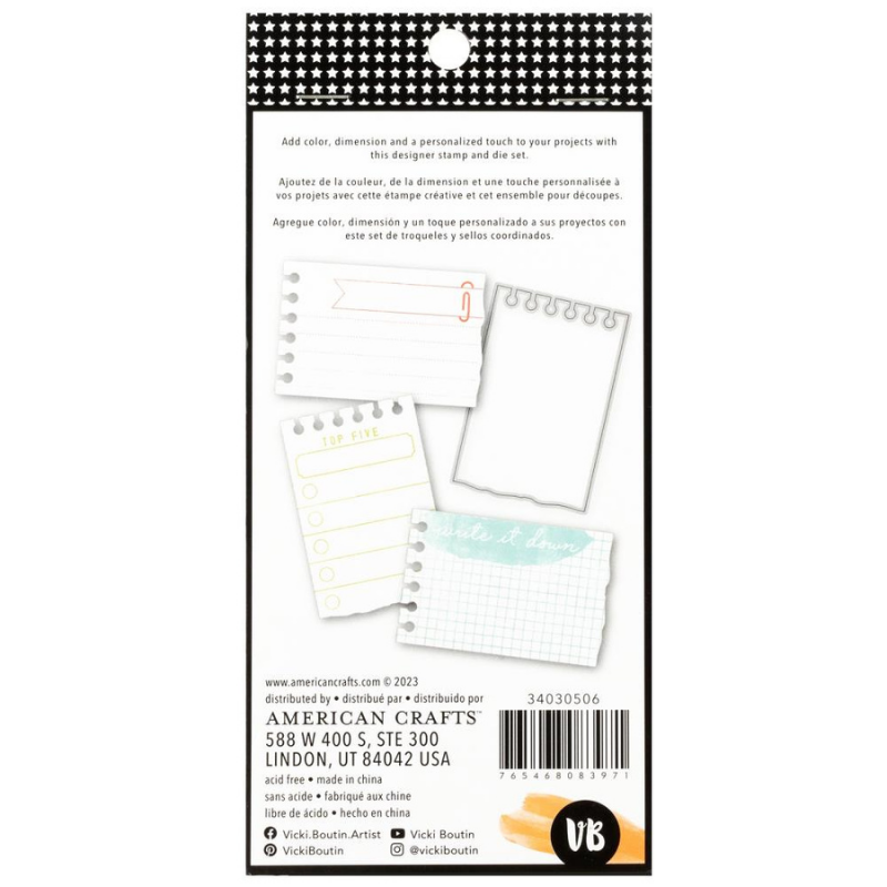 Notepad Mixed Media Stamp + Die Set {Vicki Boutin}