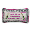 Champagne Needlepoint Throw Pillow