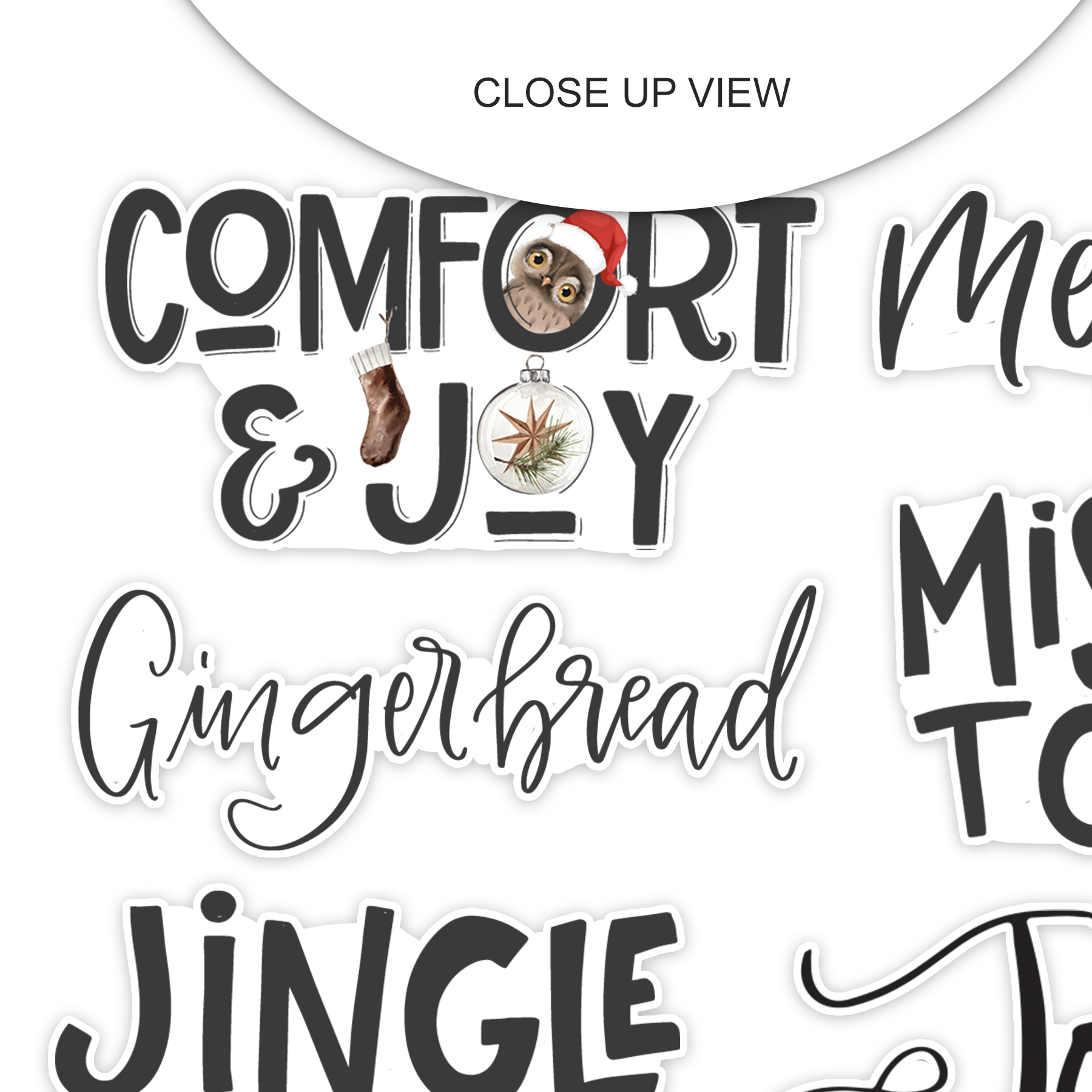 Jingle Christmas Word Title Ephemera | Comfort & Joy