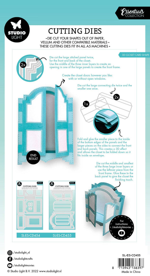 SL Cutting Dies 3D Closet Card Shape Essentials 280x150x1mm 18 PC nr.455