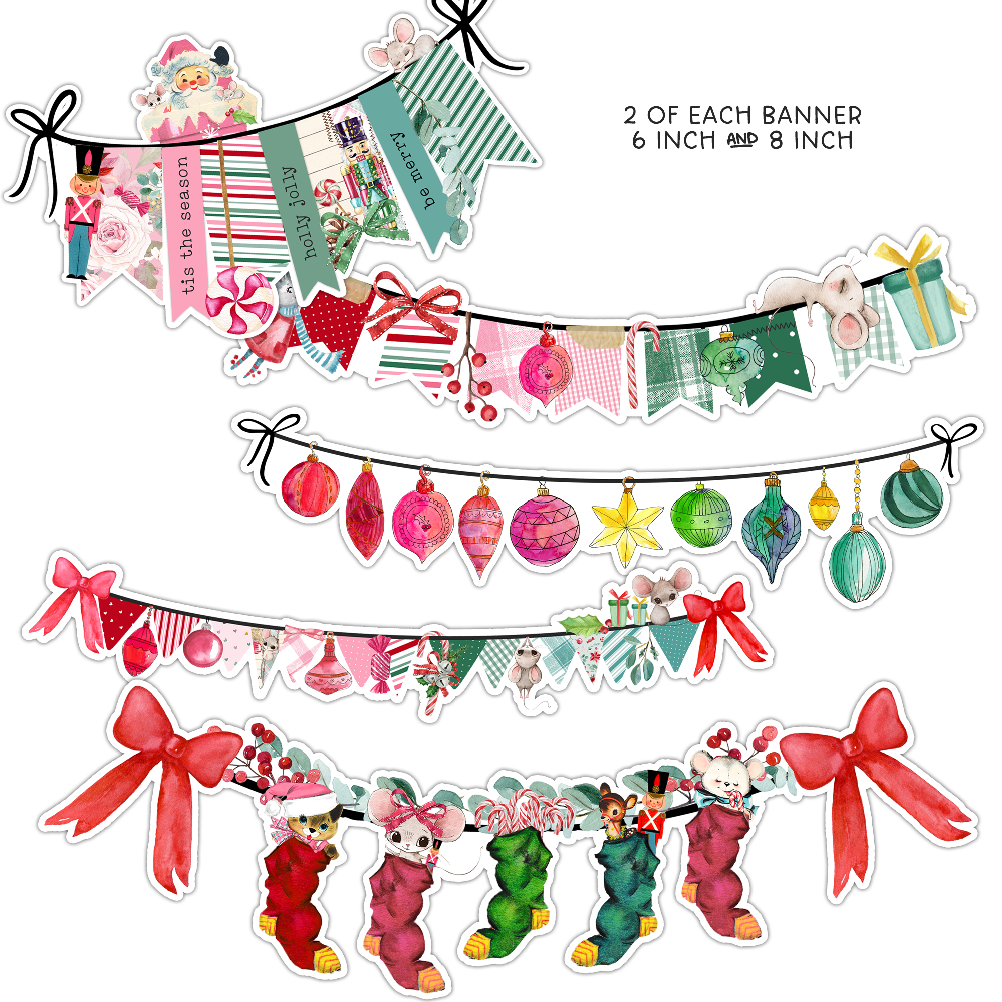 Fruit Cake Christmas Banners Ephemera Cutout