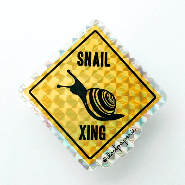 Snail Xing Crossing Prismatic Sticker