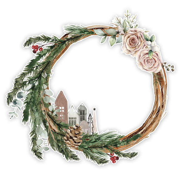 Home Sweet Home Wreath 11" Die-Cut | Comfort & Joy