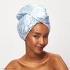 Bridgerton Toile De Blue Satin Wrapped Hair Towel