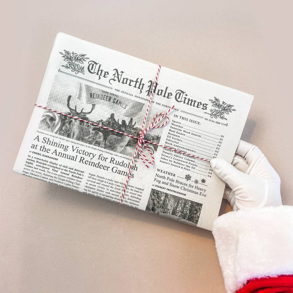 North Pole Times Newspaper | Holiday Gift Wrap + Activity Sheets