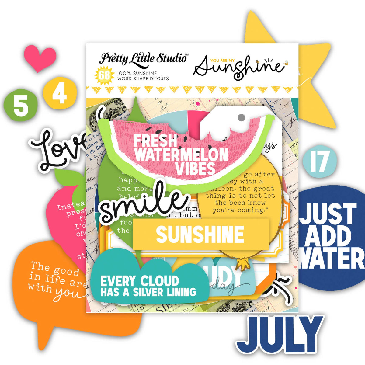 100% Sunshine Word Die-Cut Ephemera