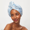 Bridgerton Toile De Blue Satin Wrapped Hair Towel