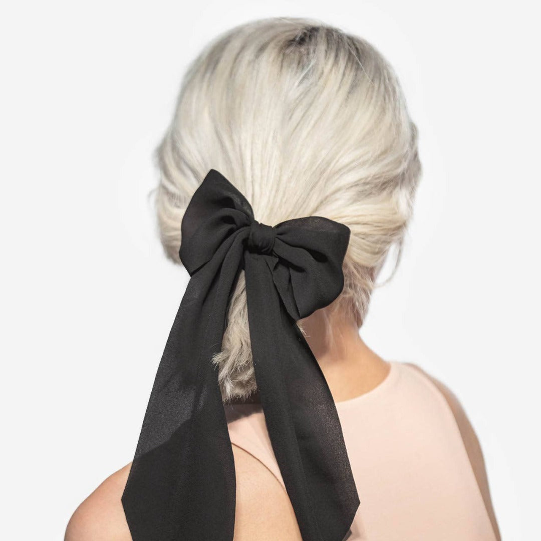 Moss + Black Crepe Scarf Scrunchie Set