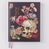 2025 Collage Floral Skull 17-Month Large Bound Planner