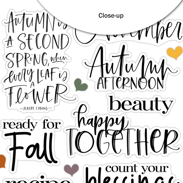 Autumn Afternoon Word Title Ephemera | Ginger Snap