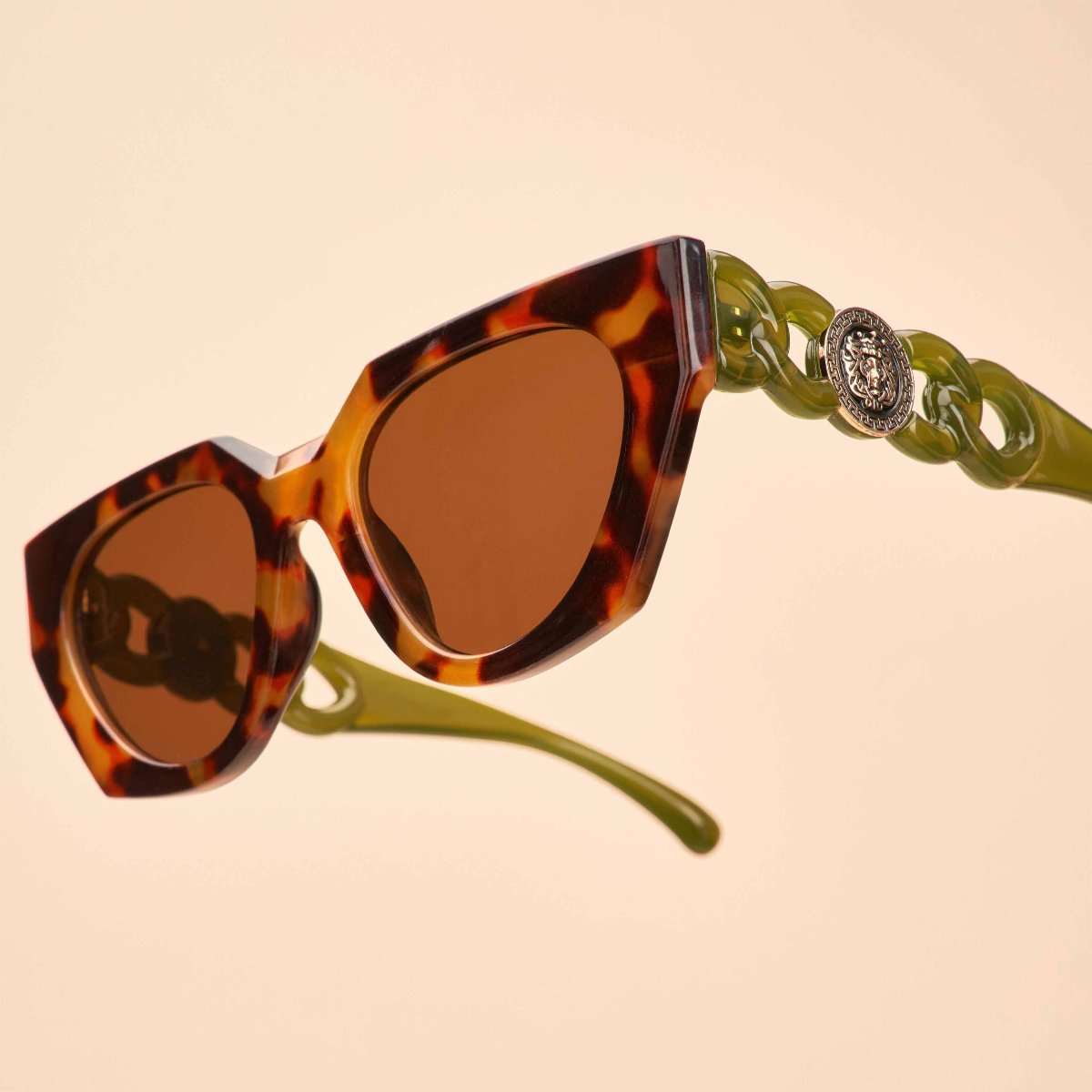 Luxe Zelia Tortoiseshell + Olive Sunglasses