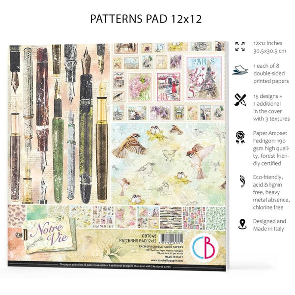 Notre Vie Patterns 12x12 Paper Pad