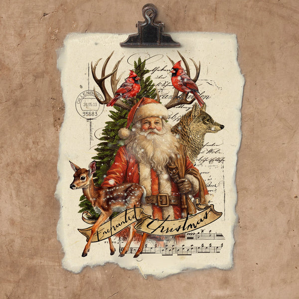 Enchanted Christmas | Art Print on 12x16 Handmade Paper