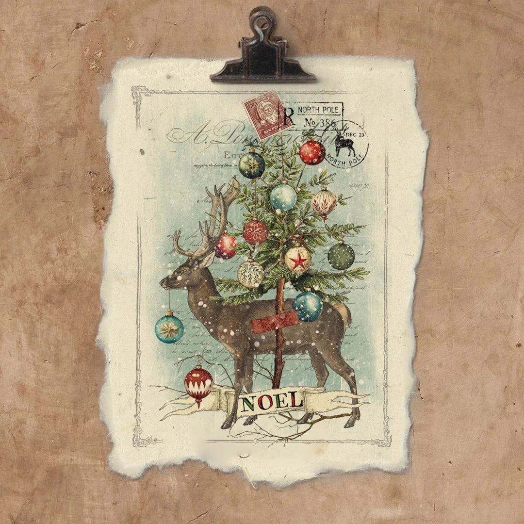 Noël {Christmas} | Art Print on 12x16 Handmade Paper