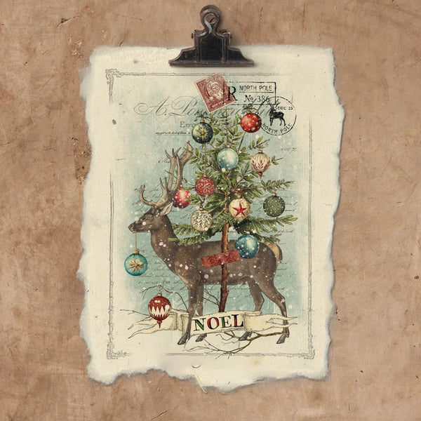 Noël {Christmas} Art Print on 12x16 Handmade Paper